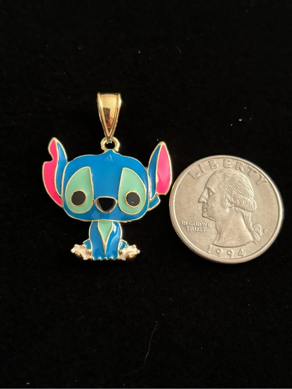 Gold Plated Stitch Enamel Pendant